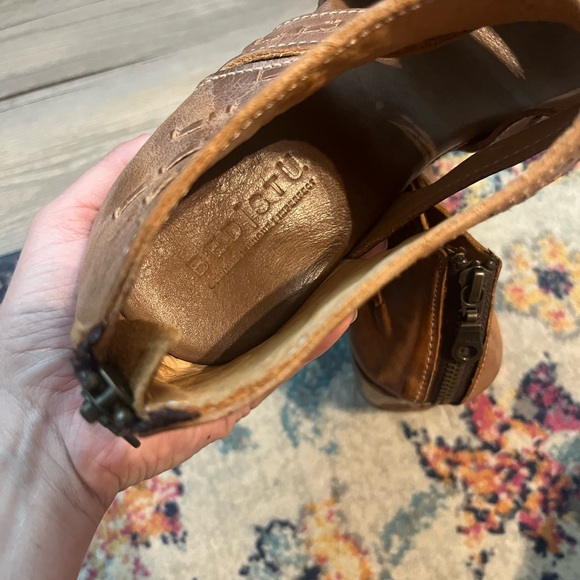 Bed Stu Tan Leather Wedge Sandals - Picture 10 of 11